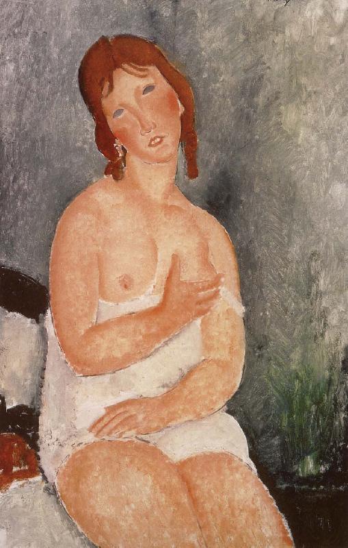 Amedeo Modigliani Red-Haired young woman in chemise oil painting picture